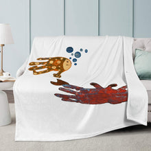 Load image into Gallery viewer, Ti Amo I love you - Exclusive Brand - Crab &amp; Fish Childrens Handprint Drawing - Blankets
