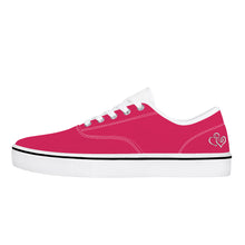 Load image into Gallery viewer, Ti Amo I love you - Exclusive Brand - Cerise Red 2 - Double White Heart -  Skate Shoe - White Soles
