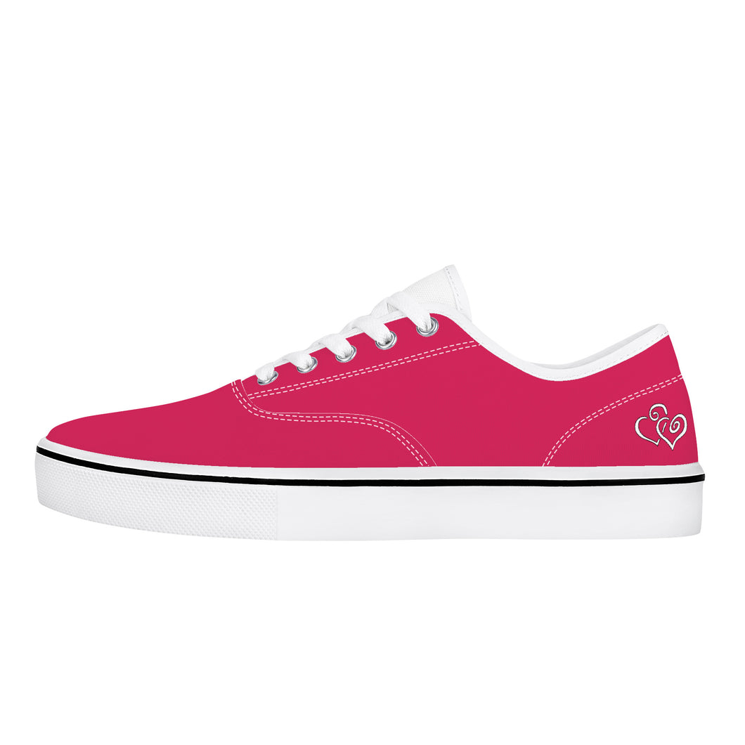 Ti Amo I love you - Exclusive Brand - Cerise Red 2 - Double White Heart -  Skate Shoe - White Soles