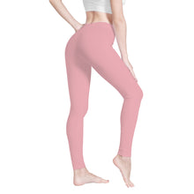 Load image into Gallery viewer, Ti Amo I love you - Exclusive Brand  - Mandys Pink - Double White Heart - Womens / Teen Girls  / Womens Plus Size  - Yoga Leggings - Sizes XS-3XL
