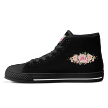 Load image into Gallery viewer, Ti Amo I love you - Exclusive Brand - High-Top Canvas Shoes - Black Soles
