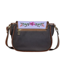 Load image into Gallery viewer, Ti Amo I love you - Exclusive Brand - Periwinkle - Floral Bouquet - Saddle Bag
