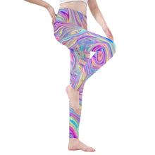 Load image into Gallery viewer, Ti Amo I love you - Exclusive Brand - Pastel Multicolor Swirl - Womens / Teen Girls / Womens Plus Size - Yoga Leggings - Sizes XS-3XL
