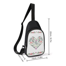 Load image into Gallery viewer, Ti Amo I love you - Exclusive Brand - White - Fern Heart with Flowers - Womens Chest Bag
