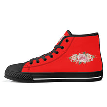 Load image into Gallery viewer, Ti Amo I love you - Exclusive Brand - High-Top Canvas Shoes - Black Soles
