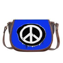 Load image into Gallery viewer, Ti Amo I love you - Exclusive Brand  - Blue Blue Eyes - Peace Sign - Saddle Bag
