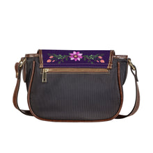 Load image into Gallery viewer, Ti Amo I love you - Exclusive Brand - Deep Violet - Floral Bouquet - Saddle Bag
