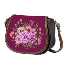 Load image into Gallery viewer, Ti Amo I love you - Exclusive Brand - Pansy Purple - Floral Bouquet - Saddle Bag
