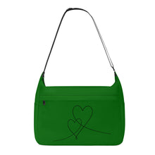 Load image into Gallery viewer, Ti Amo I love you - Exclusive Brand - Deep Green - Double Script Heart - Journey Computer Shoulder Bag
