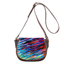 Load image into Gallery viewer, Ti Amo I love you - Exclusive Brand - Rainbow Lined Pattern  2 - Saddle Bag
