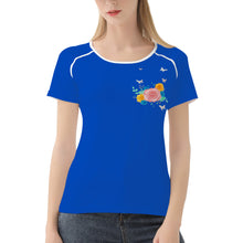 Load image into Gallery viewer, Ti Amo I love you - Exclusive Brand  - Cobalt - Flowers &amp; Butterflies -  Women&#39;s T shirt
