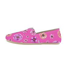 Load image into Gallery viewer, Ti Amo I love you -  Exclusive Brand - Rose Pink with Flowers - Womens  Casual Flats -  Ladies Driving Shoes
