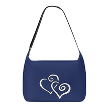 Load image into Gallery viewer, Ti Amo I love you - Exclusive Brand - Massachusetts Blue - Double White Heart - Journey Computer Shoulder Bag
