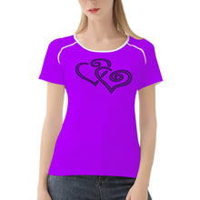 Load image into Gallery viewer, Ti Amo I love you - Exclusive Brand  - Fushia Blue 2 - Double Purple - Women&#39;s T shirt
