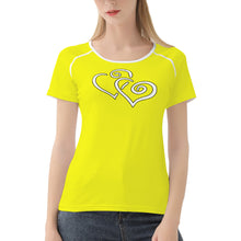 Load image into Gallery viewer, TI Amo I love you - Exclusive Brand - Lemon - Double White Heart - Women&#39;s T shirt
