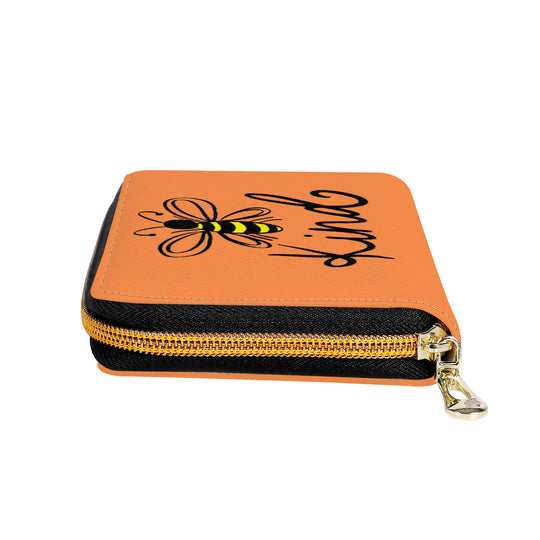 Ti Amo I love you - Exclusive Brand  - Coral - Bee Kind - Zipper Purse Clutch Bag