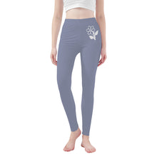 Load image into Gallery viewer, Ti Amo I love you - Exclusive Brand  - Cool Grey -  White Daisy -  Yoga Leggings
