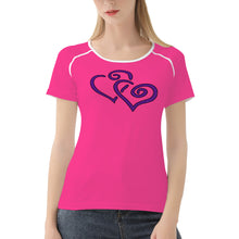 Load image into Gallery viewer, Ti Amo I love you - Exclusive Brand - French Fushia - Double Purple - Women&#39;s T shirt
