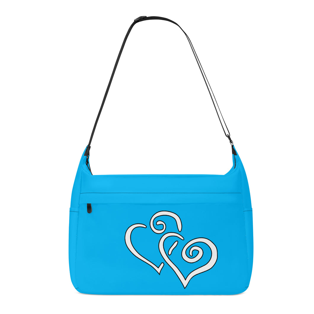 Ti Amo I love you - Exclusive Brand - Blue Bolt - Double White Heart - Journey Computer Shoulder Bag
