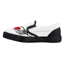 Load image into Gallery viewer, Ti Amo I love you - Exclusive Brand  - White - Skeleton Hands with Heart  - Kids Slip-on shoes - Black Soles
