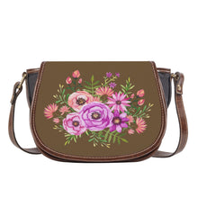 Load image into Gallery viewer, Ti Amo I love you - Exclusive Brand - Aged Bronze - Floral Bouquet - Saddle Bag
