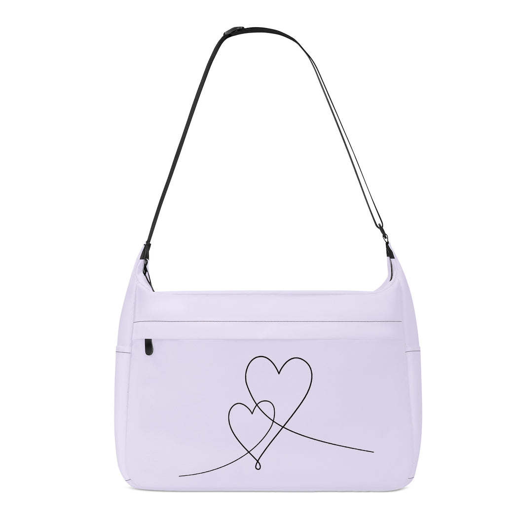 Ti Amo I love you - Exclusive Brand - Blue Chalk Pink - Double Script Heart - Journey Computer Shoulder Bag