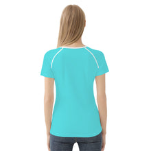 Load image into Gallery viewer, Ti Amo I love you - Exclusive Brand  - Medium Turquoise Blue -  Double Blue Heat - Women&#39;s T shirt
