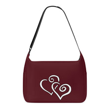 Load image into Gallery viewer, Ti Amo I love you - Exclusive Brand - Maroon Oak - Double White Heart - Journey Computer Shoulder Bag
