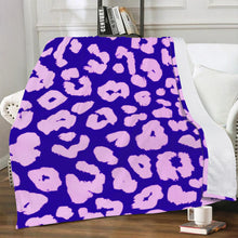 Load image into Gallery viewer, Ti Amo I love you Exclusive Brand  - Dark Blue &amp; Mauve Animal Pattern - Micro Fleece Blankets
