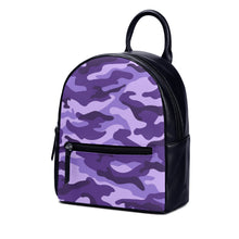 Load image into Gallery viewer, Ti Amo I love you  - Minsk, Grape 2, Mauve 2, Fushia Blue &amp; Jacarta Camouflage - PU Leather Backpack - Ti Amo I love you
