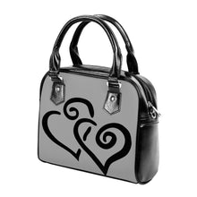 Load image into Gallery viewer, Ti Amo I love you - Exclusive Brand  - Silver Chalice - Double Black Heart -  Shoulder Handbag
