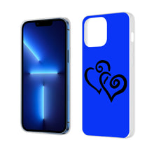 Load image into Gallery viewer, Ti Amo I love you - Exclusive Brand  - Blue Blue Eyes - Double Black Heart - iPhone 13 Transparent Case (3 cameras)
