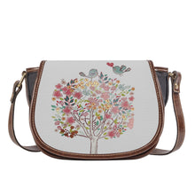 Load image into Gallery viewer, Ti Amo I love you - Exclusive Brand - White - Colorful Tree with Birds -  Saddle Bag
