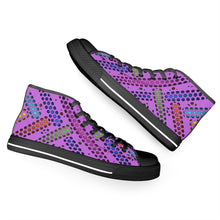 Load image into Gallery viewer, Ti Amo I love you - Exclusive Brand - Lavender - Deco Dots - High-Top Canvas Shoes - Black Soles
