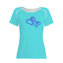 Load image into Gallery viewer, Ti Amo I love you - Exclusive Brand  - Medium Turquoise Blue -  Double Blue Heat - Women&#39;s T shirt
