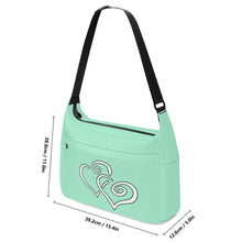 Load image into Gallery viewer, Ti Amo I love you - Exclusive Brand - Magic Mint - Double White Heart - Journey Computer Shoulder Bag
