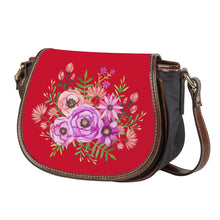 Load image into Gallery viewer, Ti Amo I love you - Exclusive Brand - Ajax Red - Floral Bouquet - Saddle Bag
