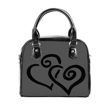 Load image into Gallery viewer, Ti Amo I love you - Exclusive Brand  - Davy&#39;s Grey - Double Black Heart -  Shoulder Handbag
