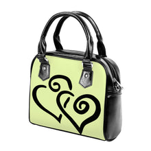 Load image into Gallery viewer, Ti Amo I love you - Exclusive Brand - Tidal Yellow - Double Black Heart -  Shoulder Handbag
