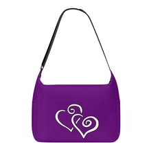 Load image into Gallery viewer, Ti Amo I love you - Exclusive Brand - Purpled - Double White Heart - Journey Computer Shoulder Bag
