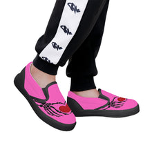 Load image into Gallery viewer, Ti Amo I love you - Exclusive Brand - Hot Pink - Skeleton Hands with Heart- Kids Slip-on shoes - Black Soles
