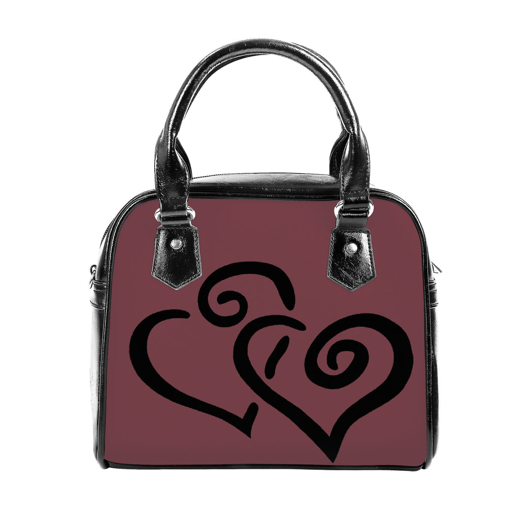 Ti Amo I love you - Exclusive Brand - Loganberry - Double Black Heart -  Shoulder Handbag