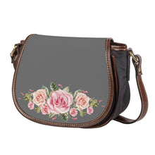 Load image into Gallery viewer, Ti Amo I love you - Exclusive Brand - Dove Gray - Roses - Saddle Bag
