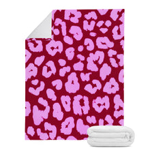 Load image into Gallery viewer, Ti Amo I love you - Exclusive Brand  -Burgundy &amp; Mauve Animal Print -  Micro Fleece Blankets
