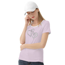 Load image into Gallery viewer, TI Amo I love you - Exclusive Brand - Twilight - Double White Heart - Women&#39;s T shirt
