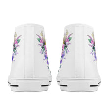 Load image into Gallery viewer, Ti Amo I love you - Exclusive Brand - Floral / Bird/ Butterfly - Womens High-Top Canvas Shoes - White Soles
