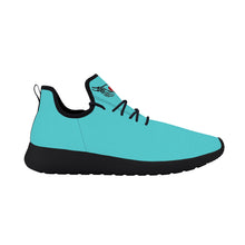 Load image into Gallery viewer, Ti Amo I love you - Exclusive Brand - Medium Turquoise Blue - Skelton Hands with Heart - Mens / Womens - Lightweight Mesh Knit Sneaker - Black Soles
