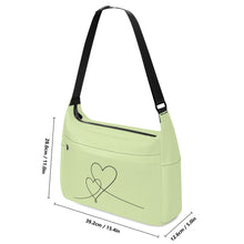 Load image into Gallery viewer, Ti Amo I love you - Exclusive Brand - Caper Green - Double Script Heart - Journey Computer Shoulder Bag
