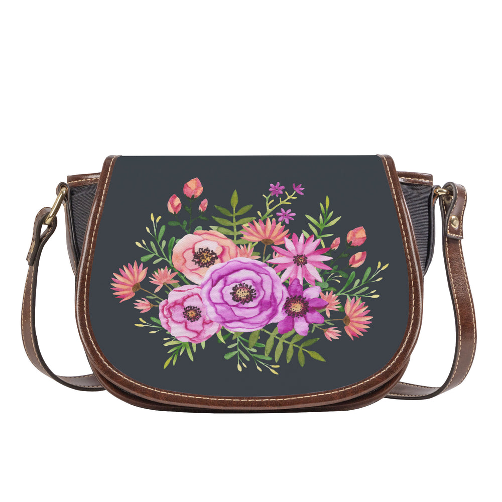 Ti Amo I love you - Exclusive Brand - Anchor - Floral Bouquet - Saddle Bag