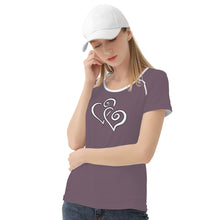 Load image into Gallery viewer, TI Amo I love you - Exclusive Brand - Falcon - Double White Heart - Women&#39;s T shirt
